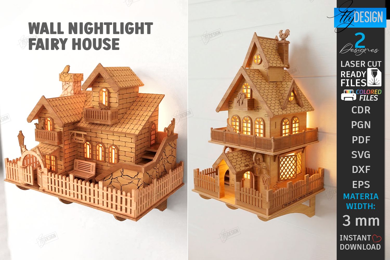 Fairy House Wall Nightlight Laser Bundle